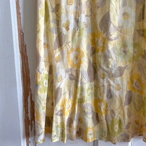 Antique 1920s / 1930s Yellow Printed Floral Dress - Picture 8 of 8